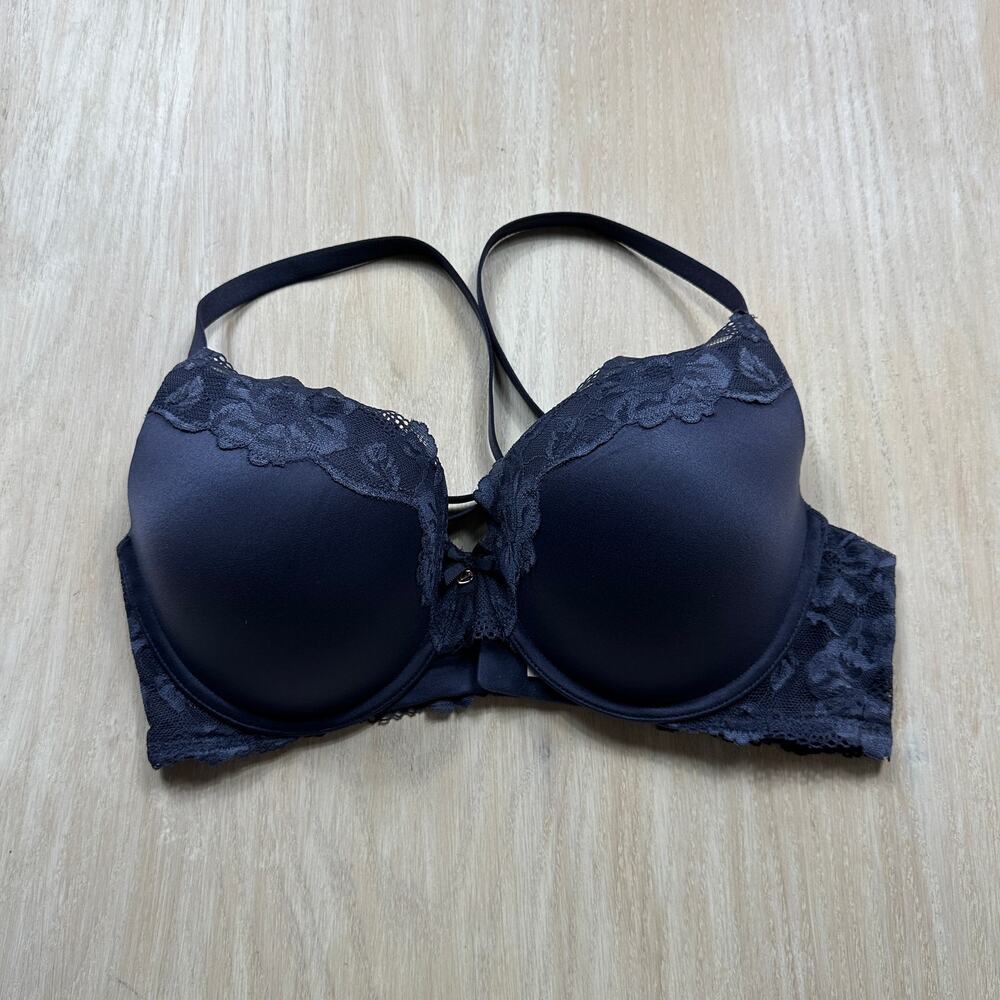 Victoria's Secret Body by Victoria Navy Lace Strappy Push Up Underwire Bra 36D